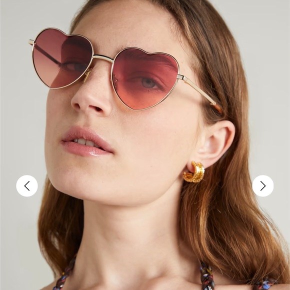 Chloe Accessories - Authentic Chloé Milane heart-shaped gold-tone sunglasses
